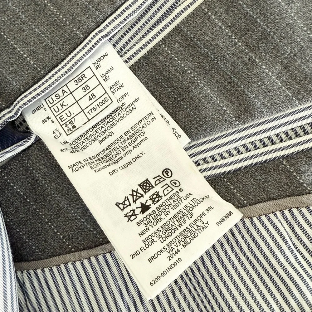Brooks Brothers Explorer Pinstripe Blazer Grey Sz 38R